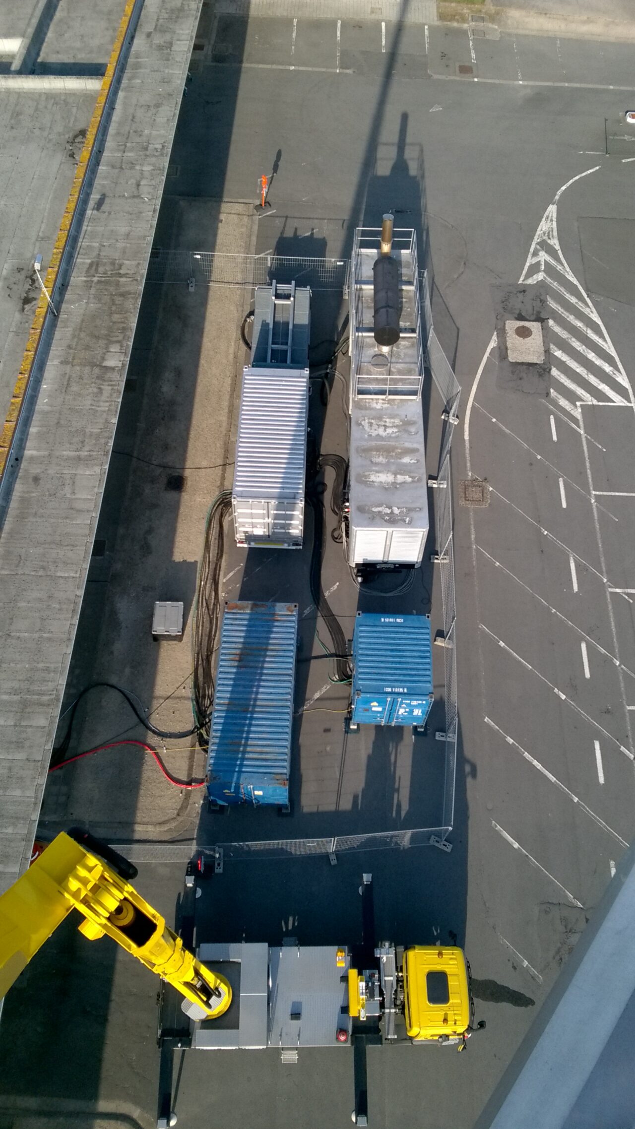 Protection mobile de l’alimentation pendant la conversion de l’UPS fixe à l’aéroport d’Ostende.
